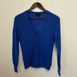 JCREW WOMENS ITALIAN SPUN ALPACA BLEND ROYAL BLUE CARDIGAN SWEATER SIZE SMALL